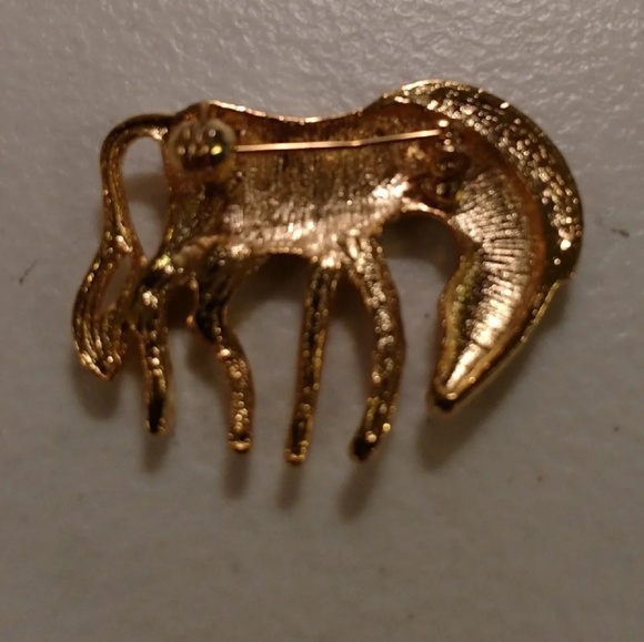 Zebra gold tone brooch scarf pin - Picture 3 of 4